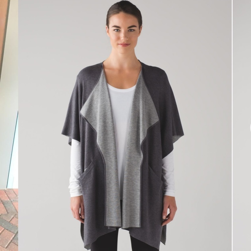 Lululemon After Asana Wrap Heathered Dark Carbon / Heathered Medium Grey